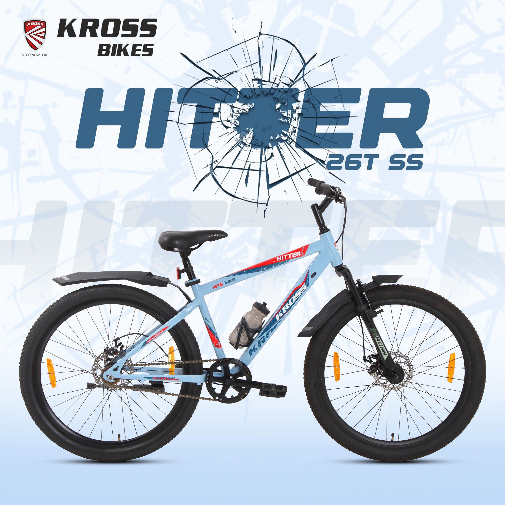 Kross Hitter 26T Mountain Bike | Single Speed | Front Suspension | Dual Disc Brakes | Double Wall Alloy Rims