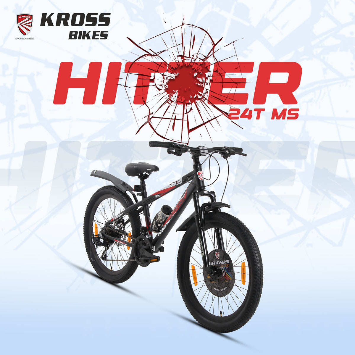 Kross Hitter 24T 21-Speed MTB Bike – Matte Black, Dual Disc, Alloy Rims