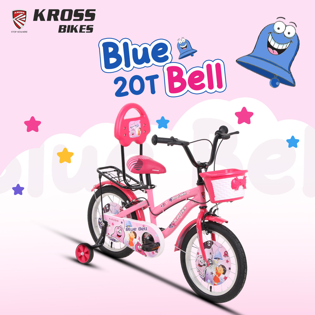 Kross Blue Bell 20T Kids Bicycle – Pink | Steel Frame & Comfortable Saddle | 6–9 Years