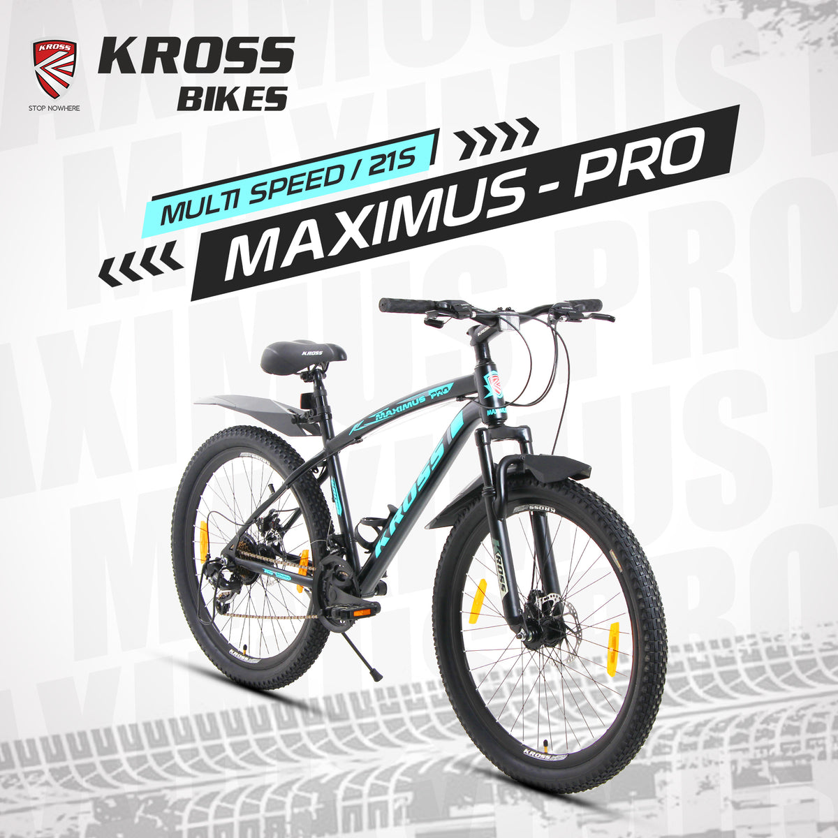 KROSS Maximus Pro 26T – 21-Speed Performance MTB with Suspension Fork, Dual Disc Brakes, Double-Wall Alloy Rims & Ergonomic Steel Frame (Black/Blue)