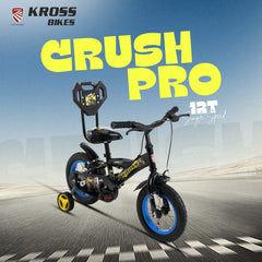 KROSS Crush Pro 12T Kids Bicycle for Age 3–5 Years | Height 85–105 cm | Single Speed | Glossy Black