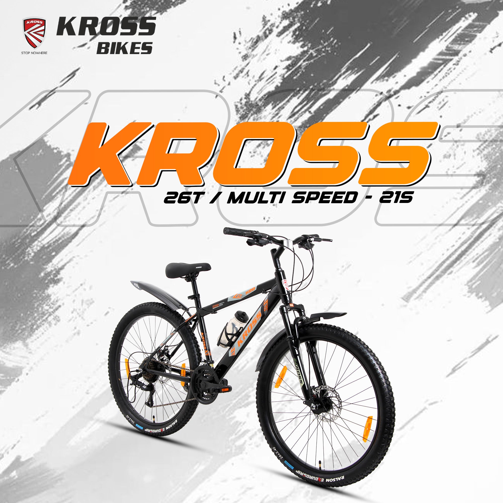 Kross 26T 21-Speed MTB Bicycle with Dual Disc Brakes & Suspension – Black