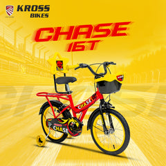 Kross Chase 16T Kids Bicycle with Caliper Brakes & Training Wheels – Ideal for 4–6 Years (Red/Yellow)
