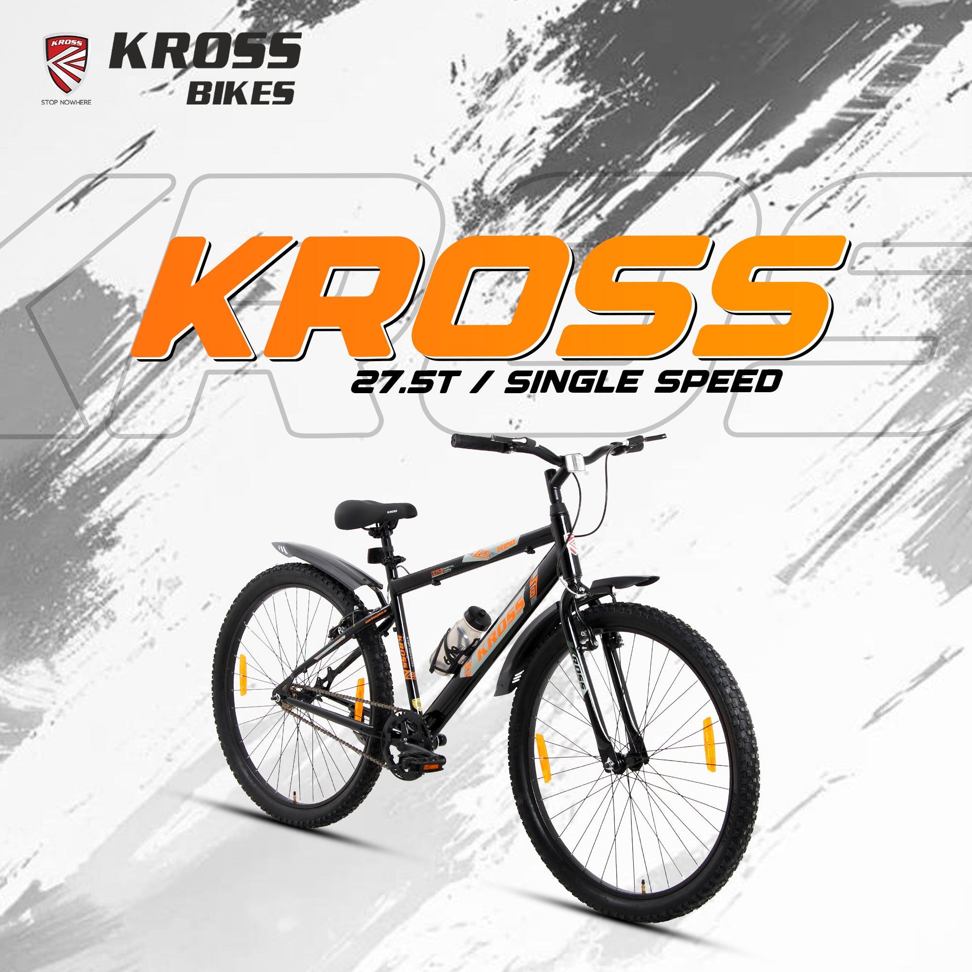 Kross 27.5T MTB Cycle | Steel Frame | Single Speed | Black |