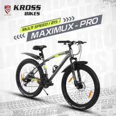 KROSS Maximus Pro 26T 21-Speed MTB with Dual Disc Brakes & Suspension – Grey