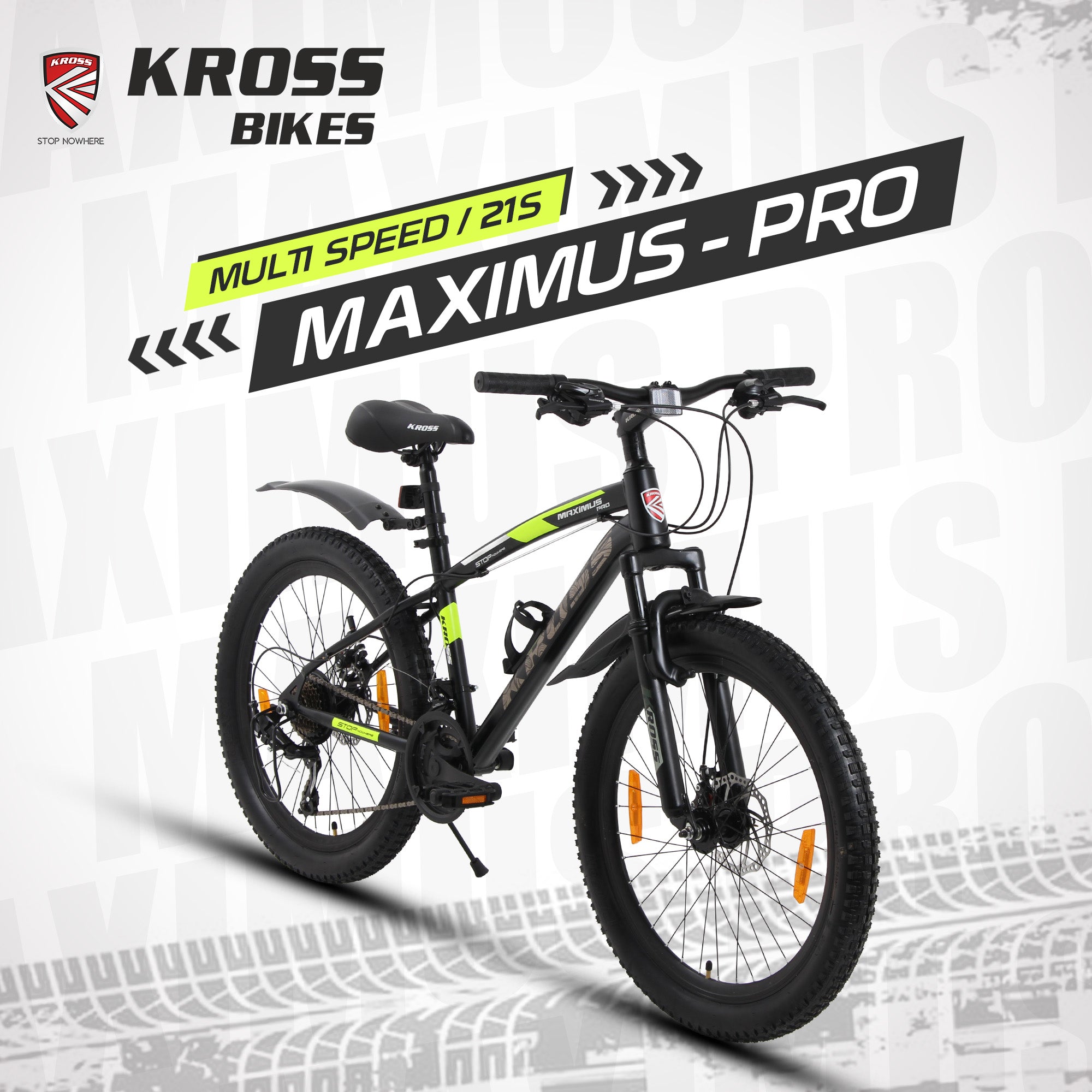 Kross Maximus Pro 24T 21-Speed MTB Bike with Dual Disc Brakes & Suspension – Glossy Black