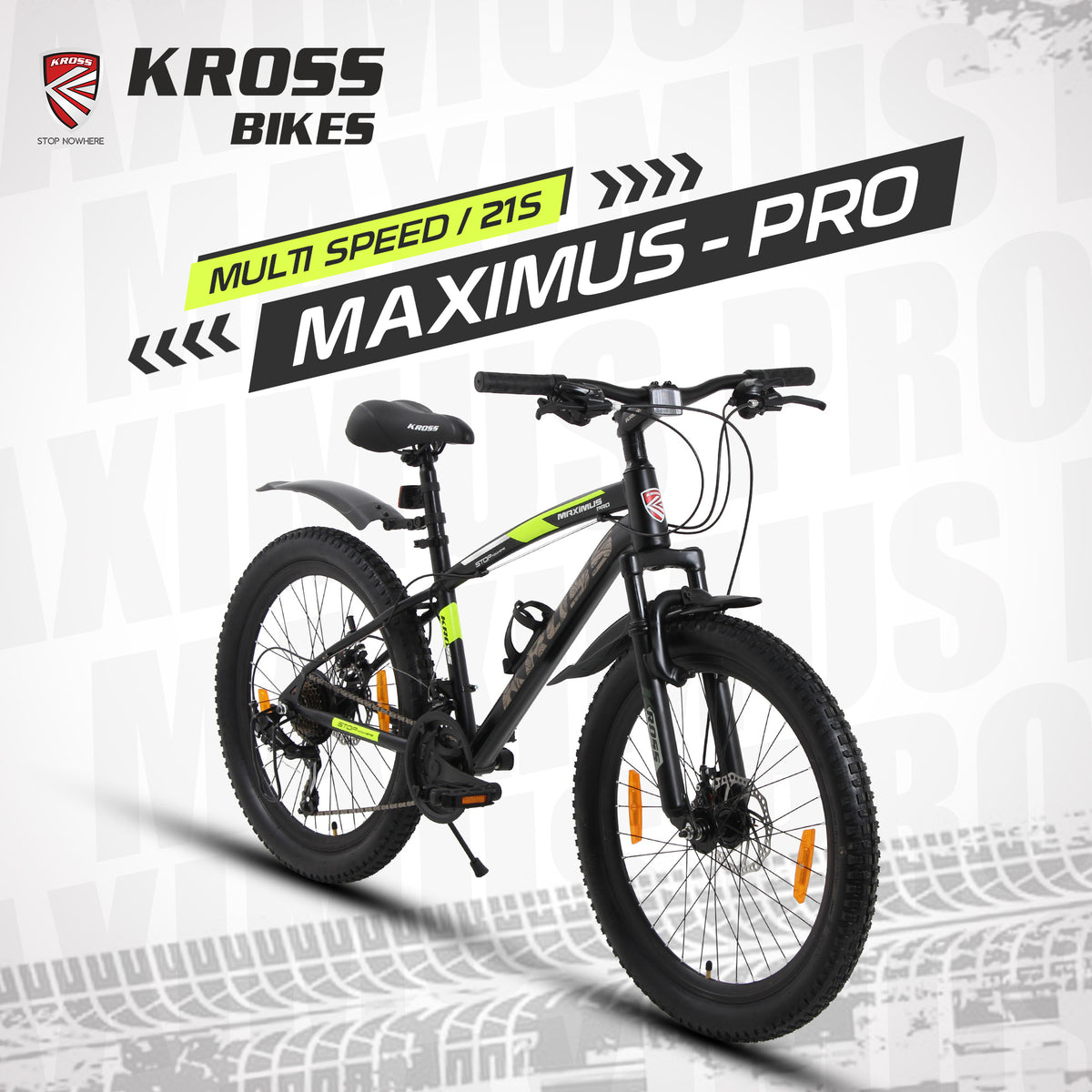 Kross Maximus Pro 24T 21-Speed MTB Bike with Dual Disc Brakes & Suspension – Glossy Black