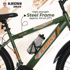 Kross 26T 21-Speed MTB Bicycle with Dual Disc Brakes & Suspension – Green