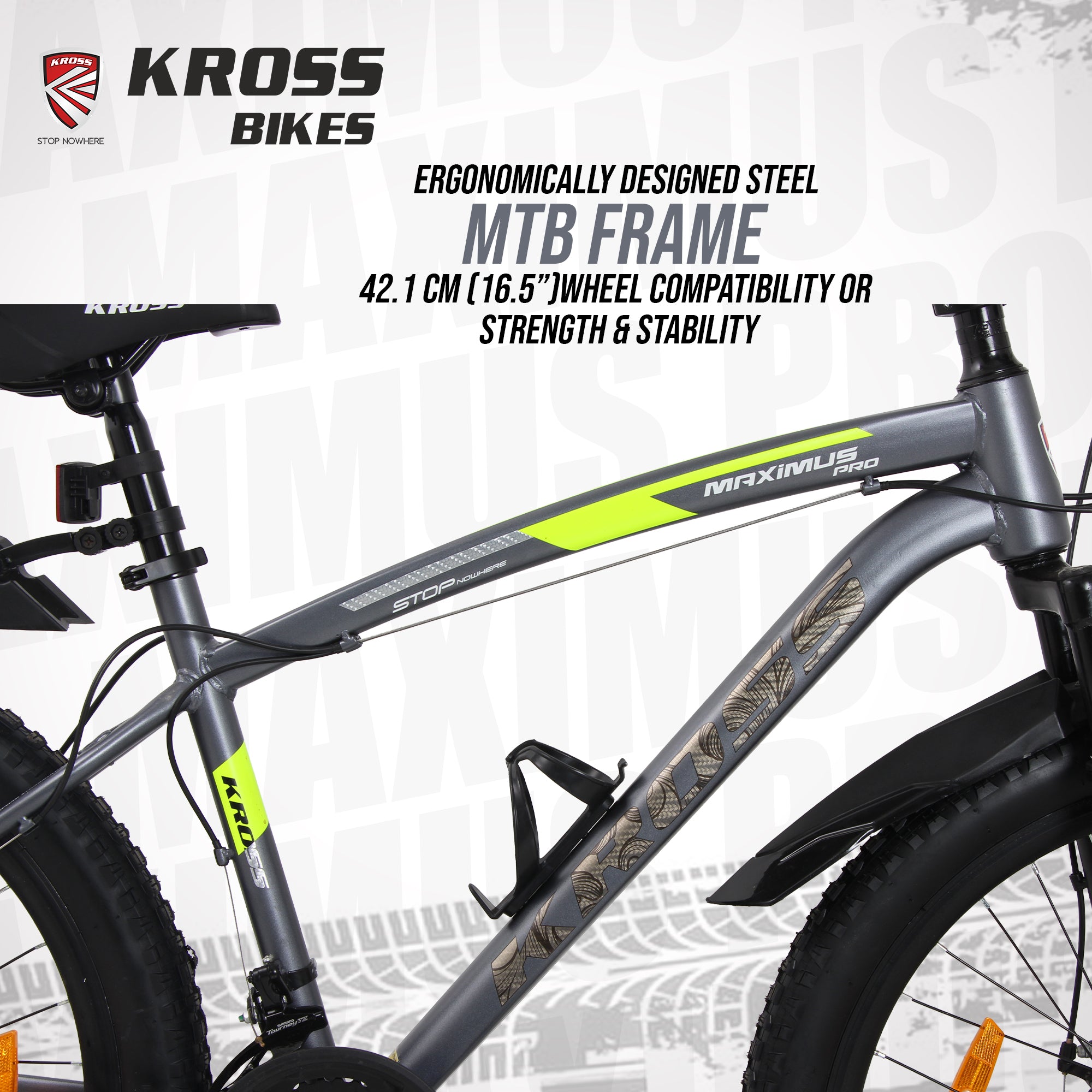 Kross Maximus Pro 26T 21-Speed MTB with Dual Disc Brakes & Suspension – Grey