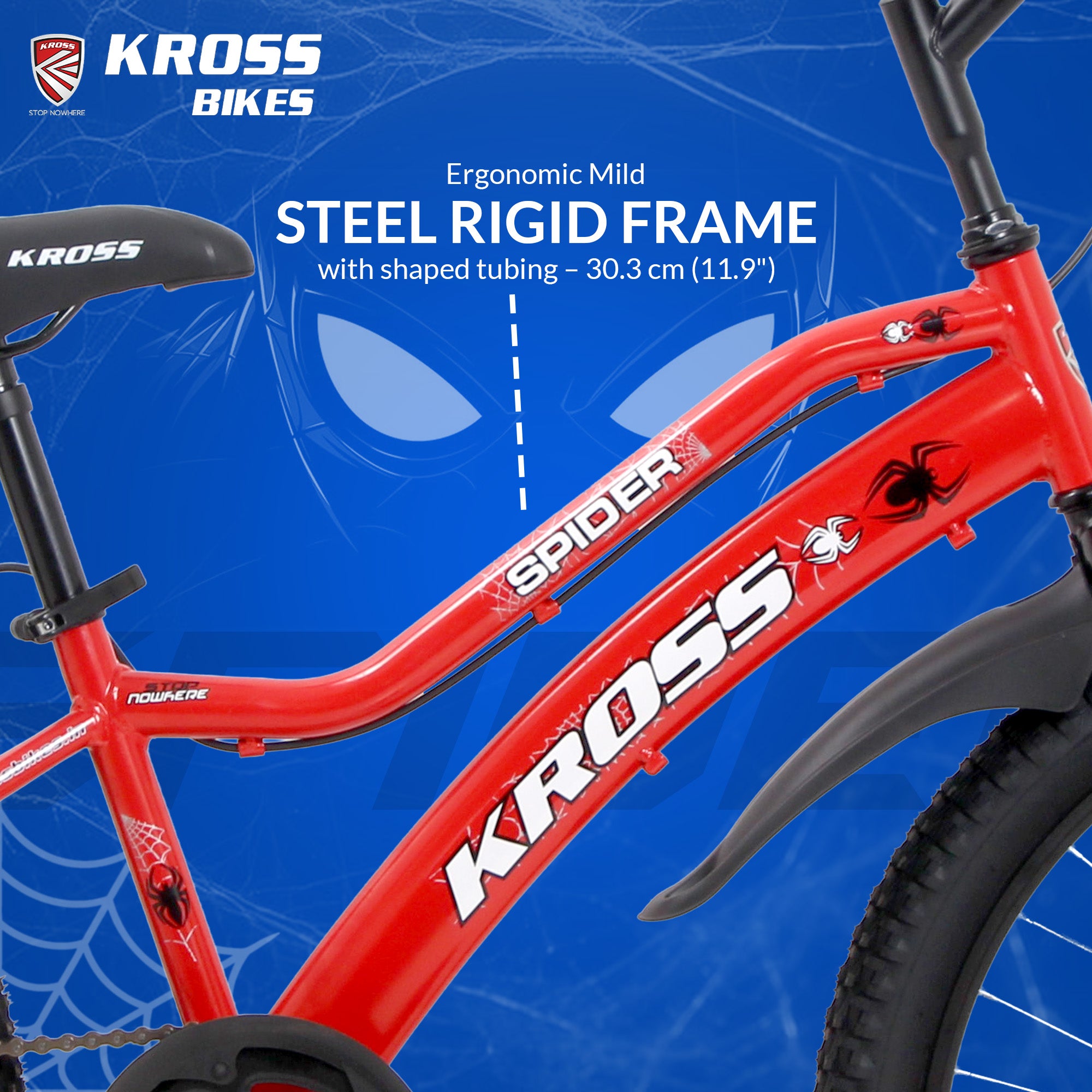 Kross Spider 24T Kids Bicycle | Steel Frame | Dual V-Brake | 24x1.95 Tires | Pink
