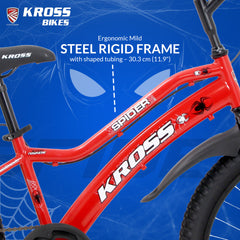 Kross Spider 24T Kids Bicycle | Steel Frame | Dual V-Brake | 24x1.95 Tires | Pink