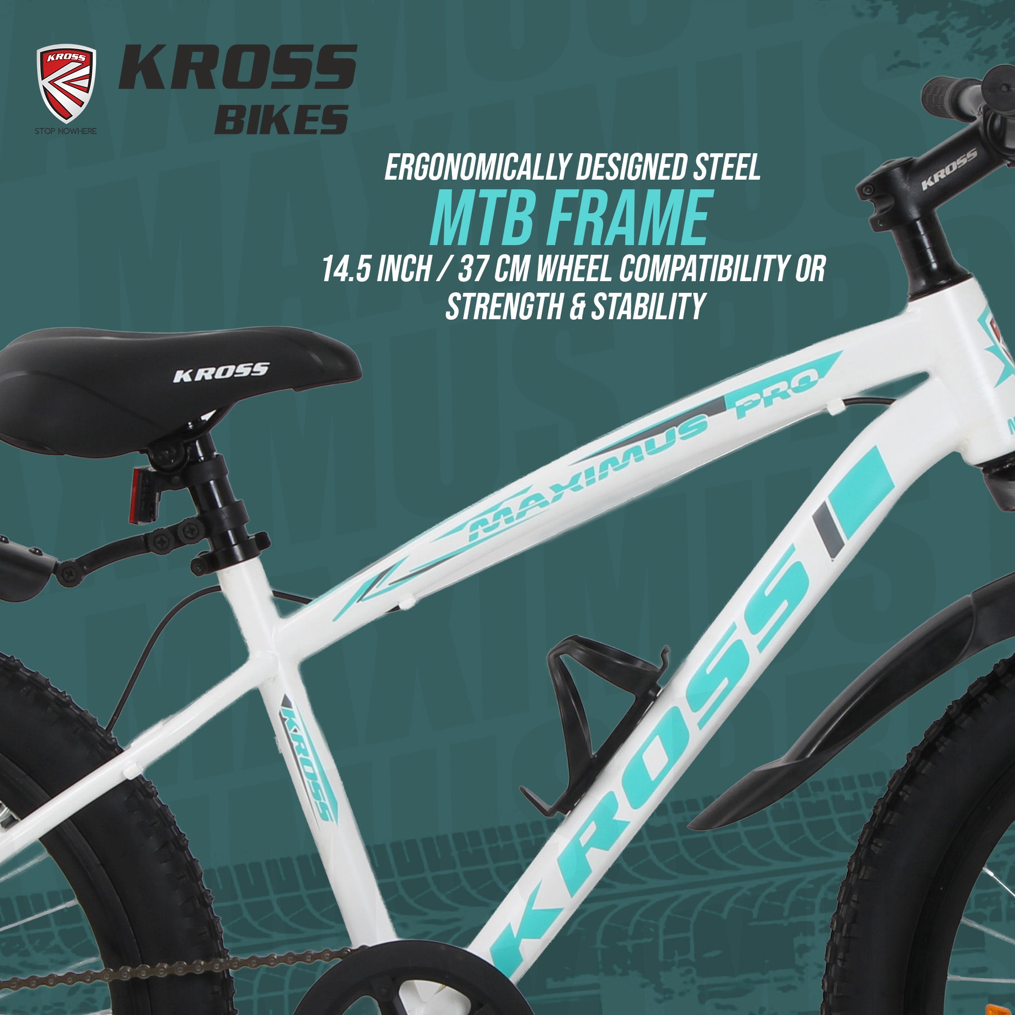 Kross Maximus Pro 24T Mountain Bike – Matte White, Single Speed / Double Disc, 24-Inch Wheels
