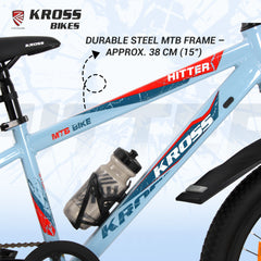 Kross Hitter 24T Mountain Bicycle for Kids (9–13 Years) with Dual Disc Brakes & Suspension Fork – Blue