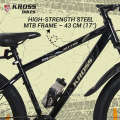 Kross Hitter 29T Mountain Bike – Single Speed, Dual Disc Brakes, Front Suspension, Alloy Rims, 29” Wheels (Black)
