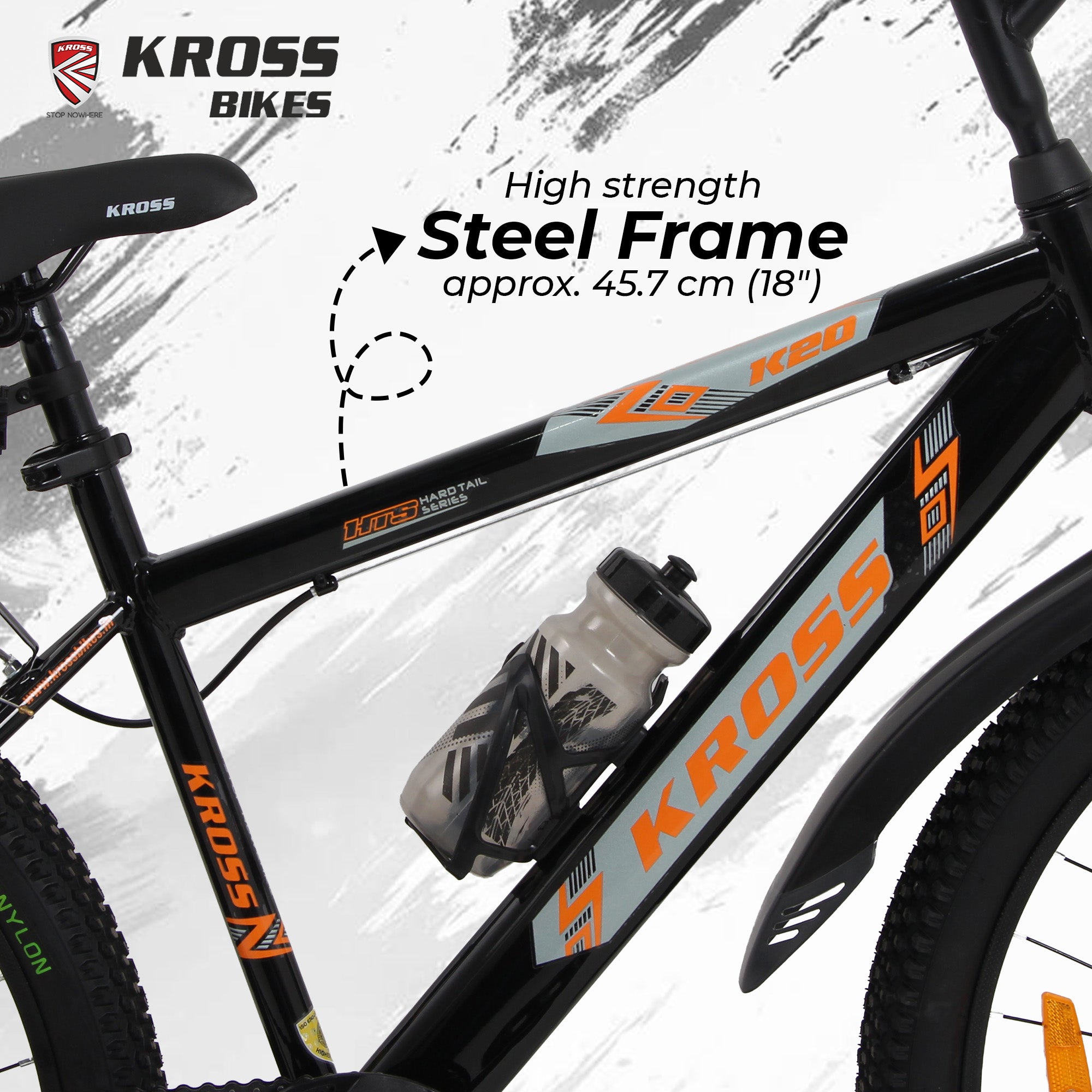 Kross K 2.0 26T MTB Bike – Black, Single Speed, Steel Frame