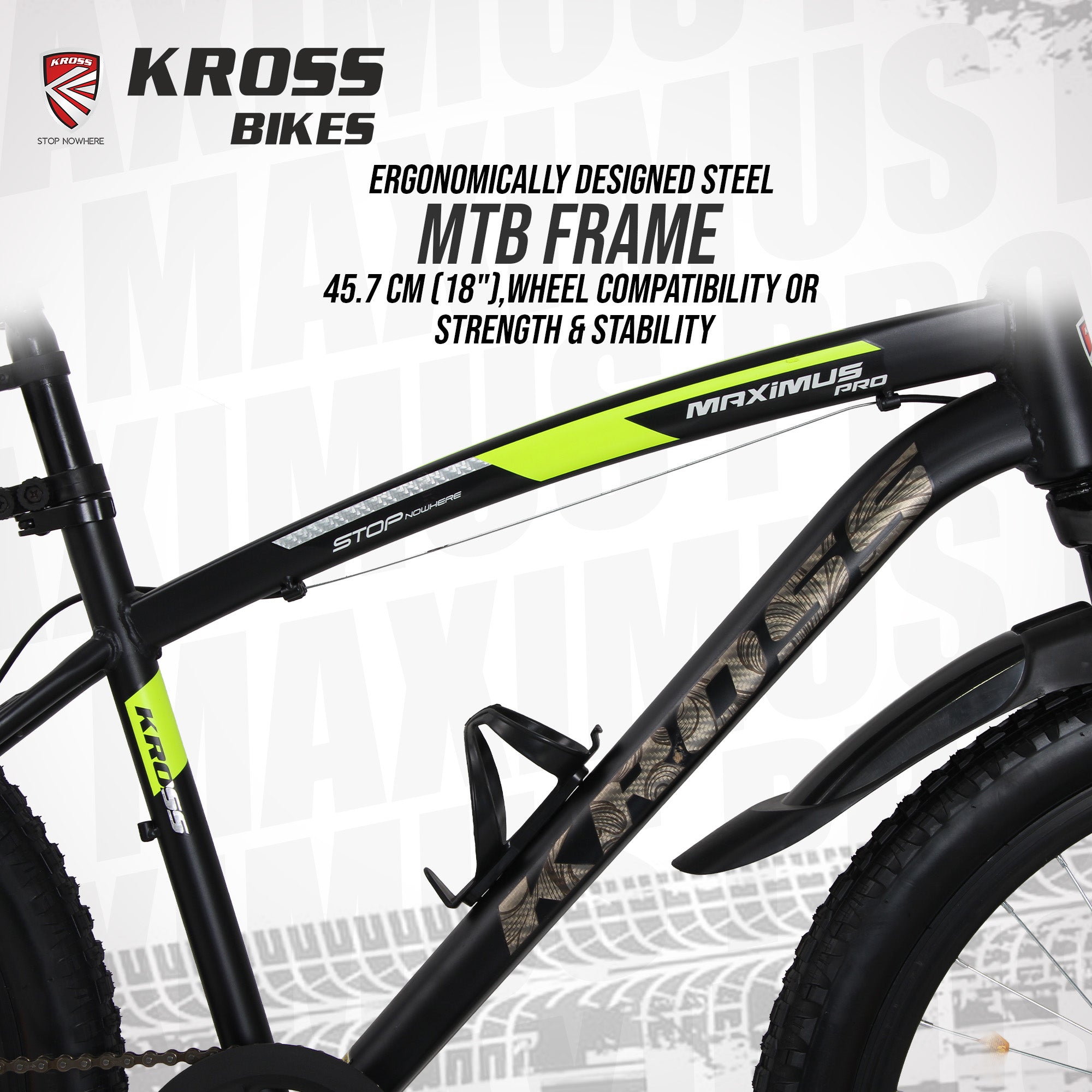 Kross Maximus Pro 26T Mountain Bike – Single Speed, Dual Disc, Glossy Black