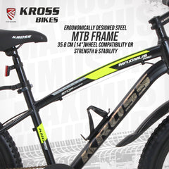 Kross Maximus Pro 24T MTB Cycle – 24" Tyres, Suspension Fork, Single Speed, Dual Disc (Grey)