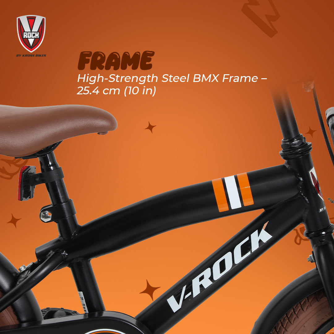 V Rock 14T 2Cool Kids Bicycle – Matt Black with Training Wheels