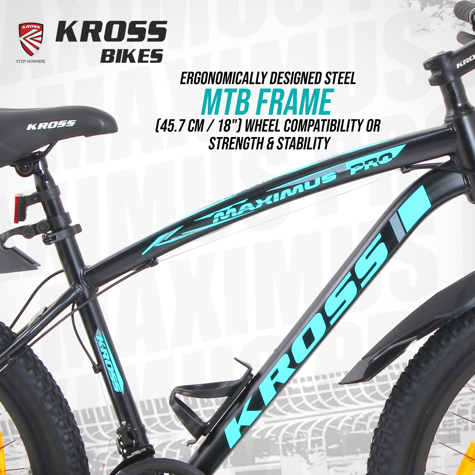 KROSS Maximus Pro 26T – 21-Speed Performance MTB with Suspension Fork, Dual Disc Brakes, Double-Wall Alloy Rims & Ergonomic Steel Frame (Black/Blue)
