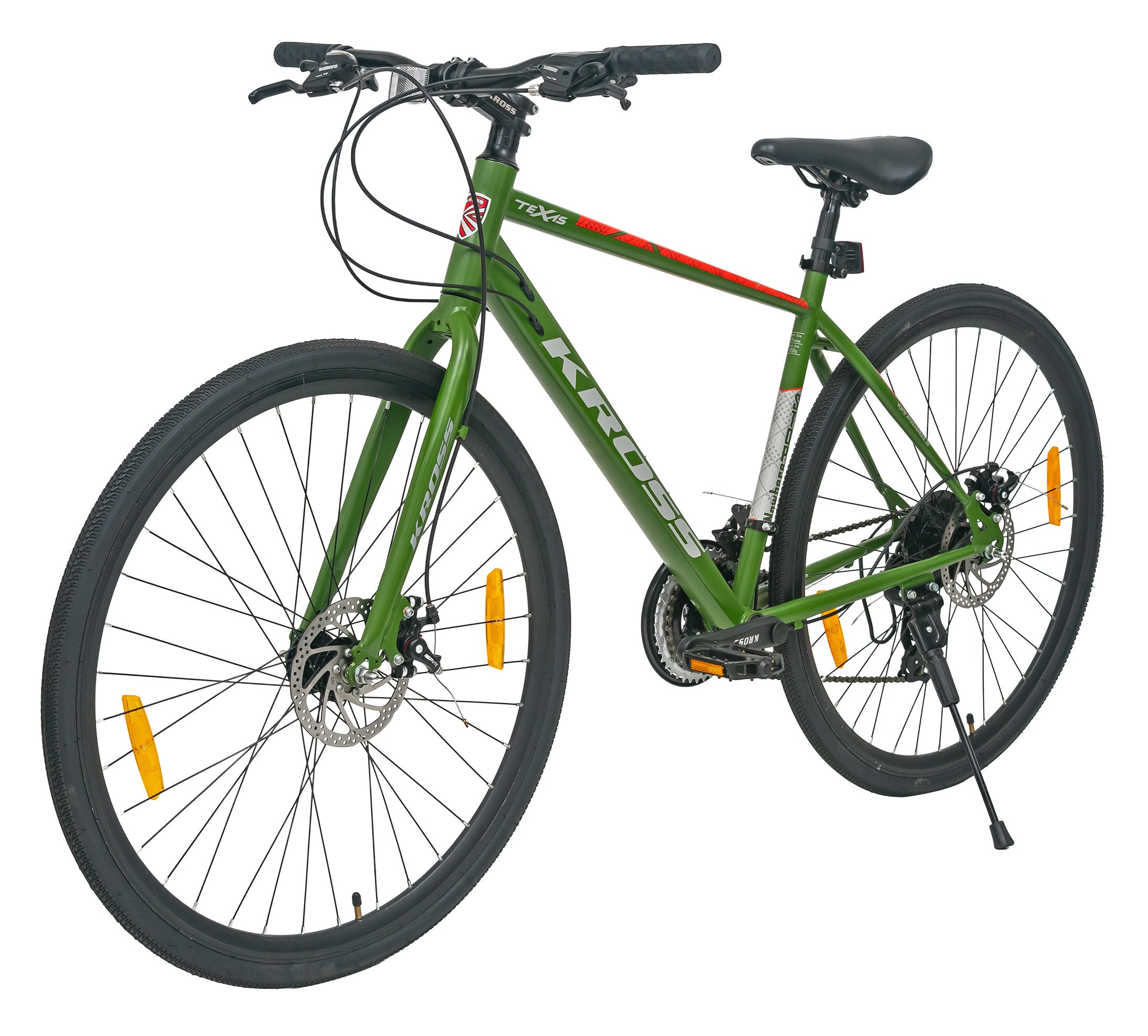 Texas 28T 700C Green Multispeed Bicycle with Dual Disc Brakes & Double Wall Alloy Rims, Ideal for 12+ Years