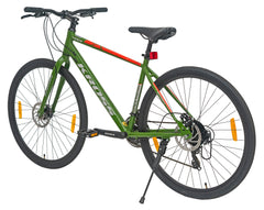 Texas 28T 700C Green Multispeed Bicycle with Dual Disc Brakes & Double Wall Alloy Rims, Ideal for 12+ Years