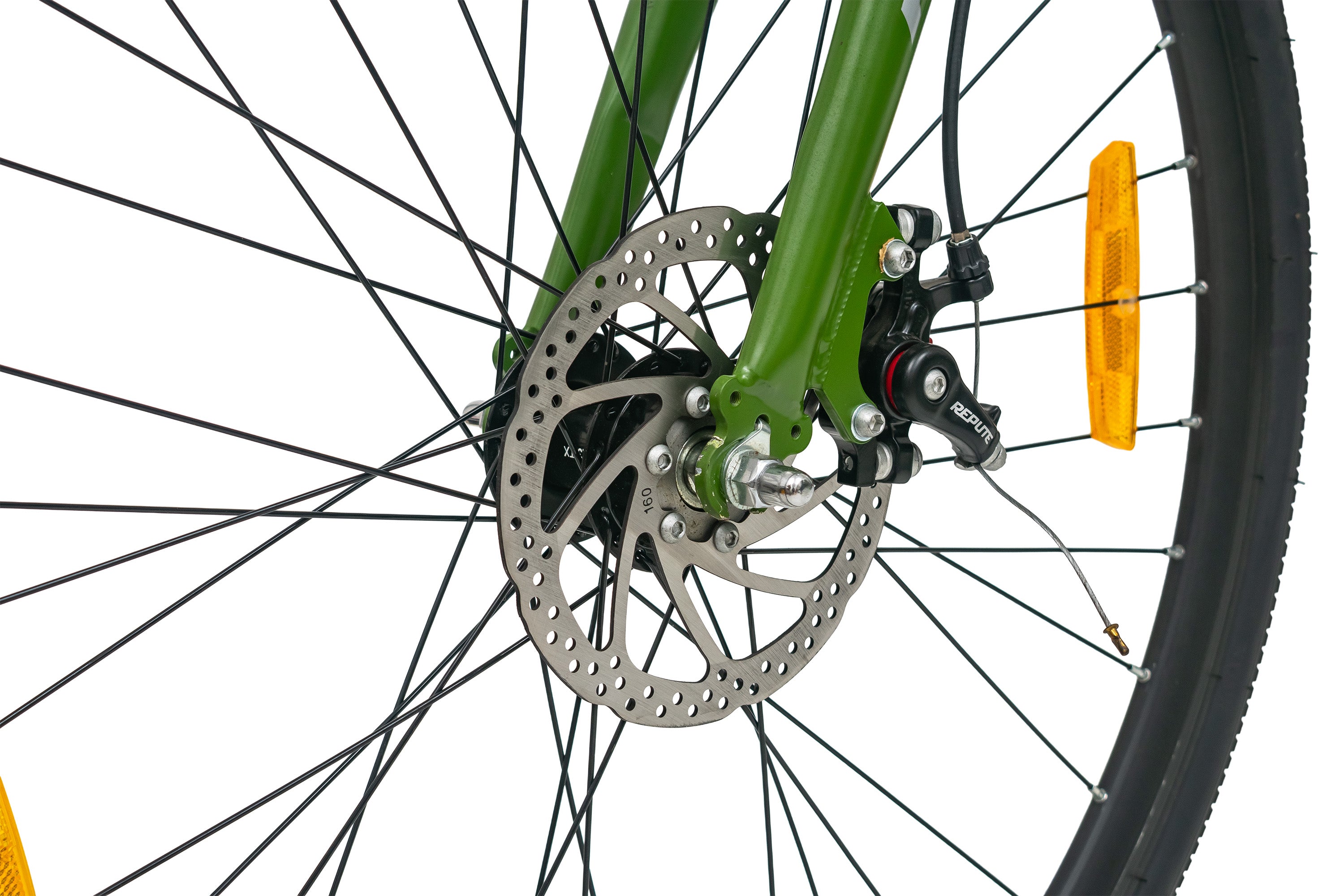 Texas 28T 700C Green Multispeed Steel Bicycle with Dual Disc Brakes & Double Wall Alloy Rims, Ideal for 12+ Years