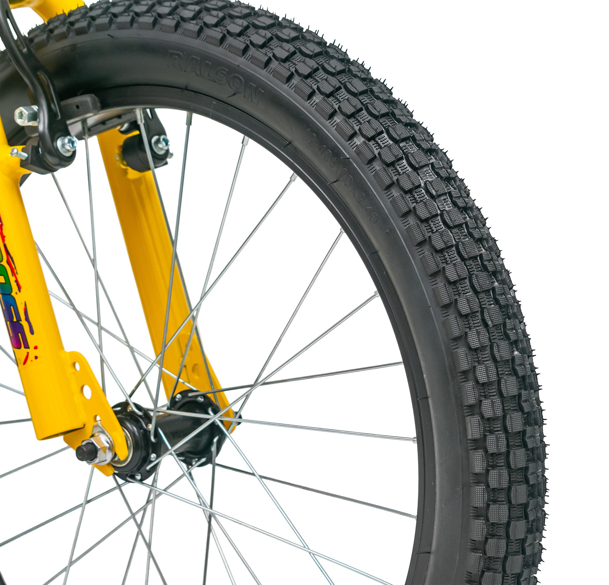 Extreme Kross 20T 2.40 White/Yellow Bicycle with Alloy Rims