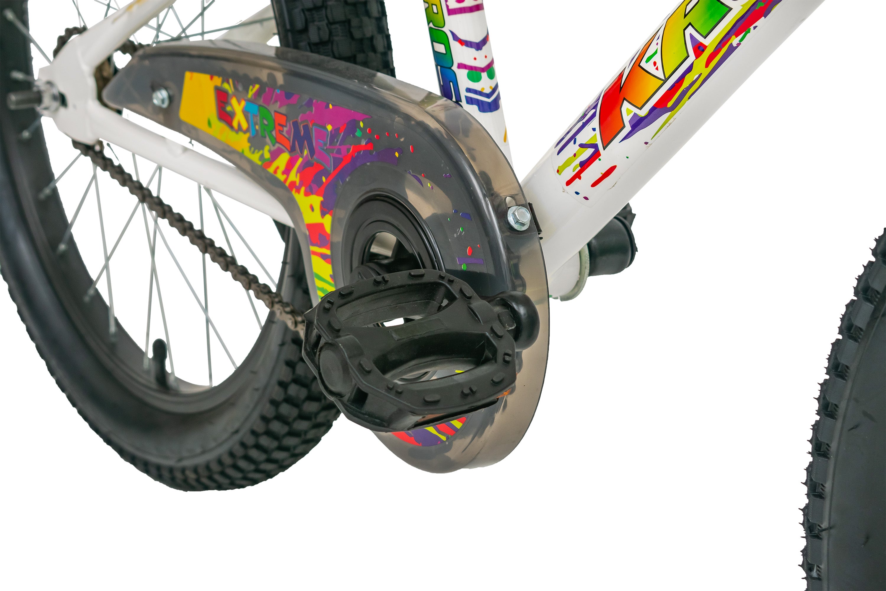 Extreme Kross 20T 2.40 White/Yellow Bicycle with Alloy Rims