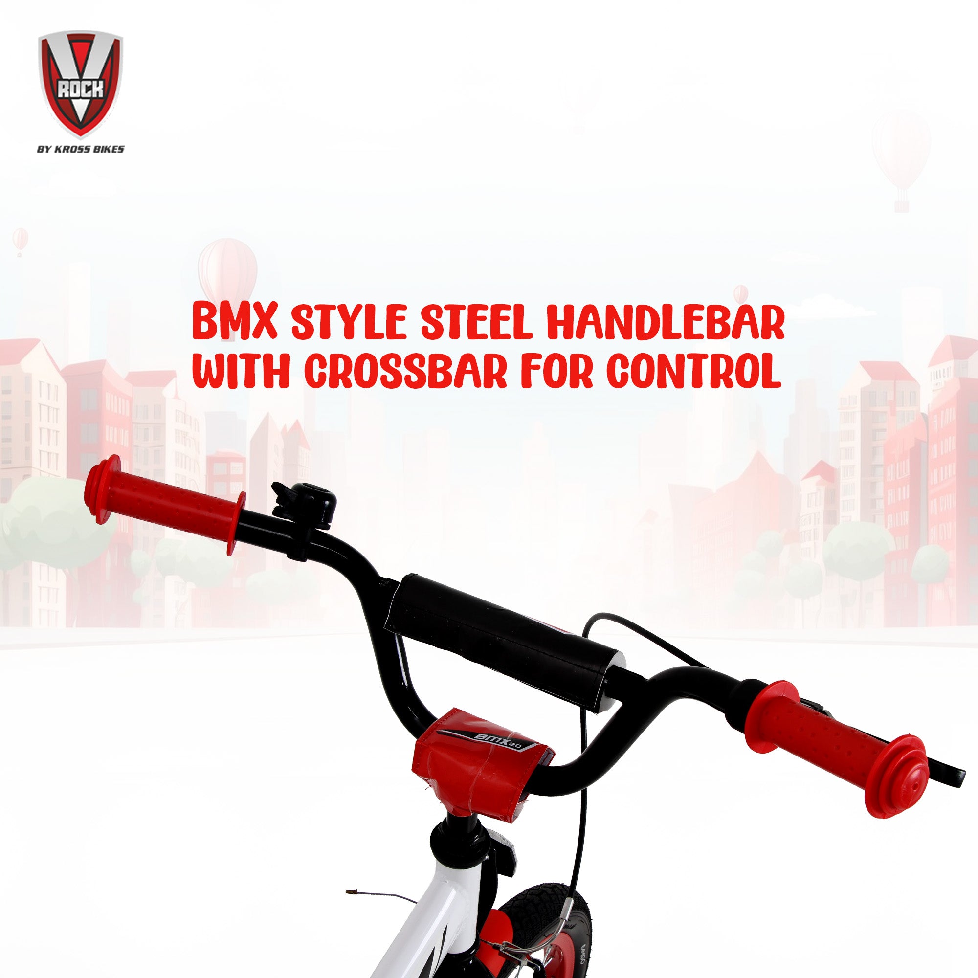 V Rock 20T BMX Turbo White Kids Bicycle with Coaster Brake & Steel Frame