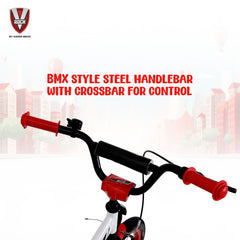 V Rock 20T BMX Turbo White Kids Bicycle with Coaster Brake & Steel Frame