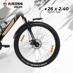 Kross 26T 21-Speed MTB Bicycle with Dual Disc Brakes & Suspension – Black