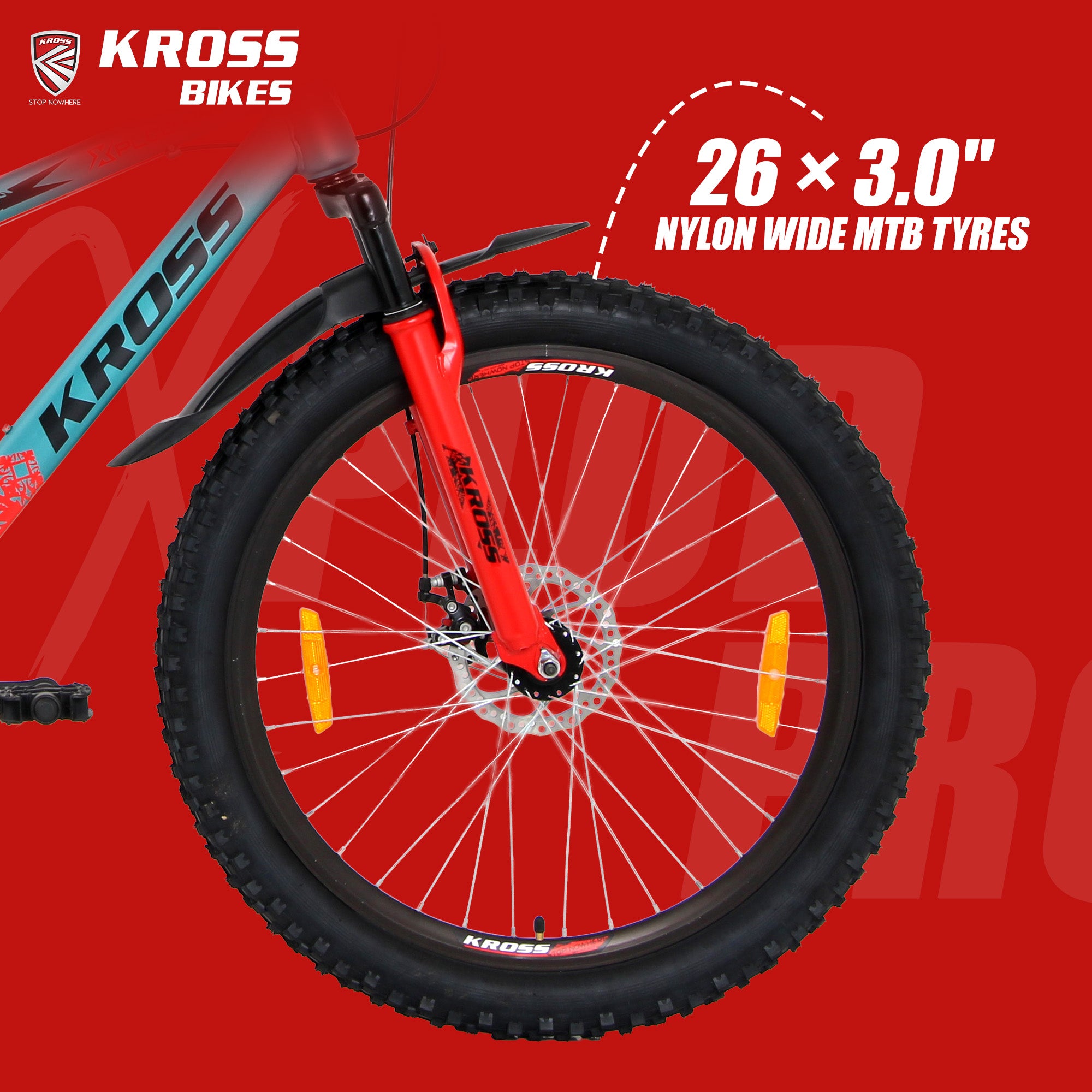 Kross Xplod Pro 26T Mountain Bike with Suspension Fork, Dual Disc Brakes, Alloy Frame, 26 x 3.0 Wide Tyres, Single Speed