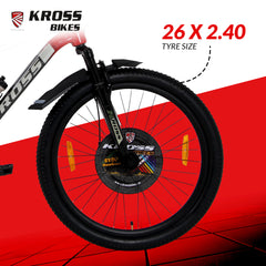 Kross Maximus Plus 26T Steel Single Speed Mountain Bike with Front & Rear Disc Brakes (26x2.40T, Red Alloy Rims)