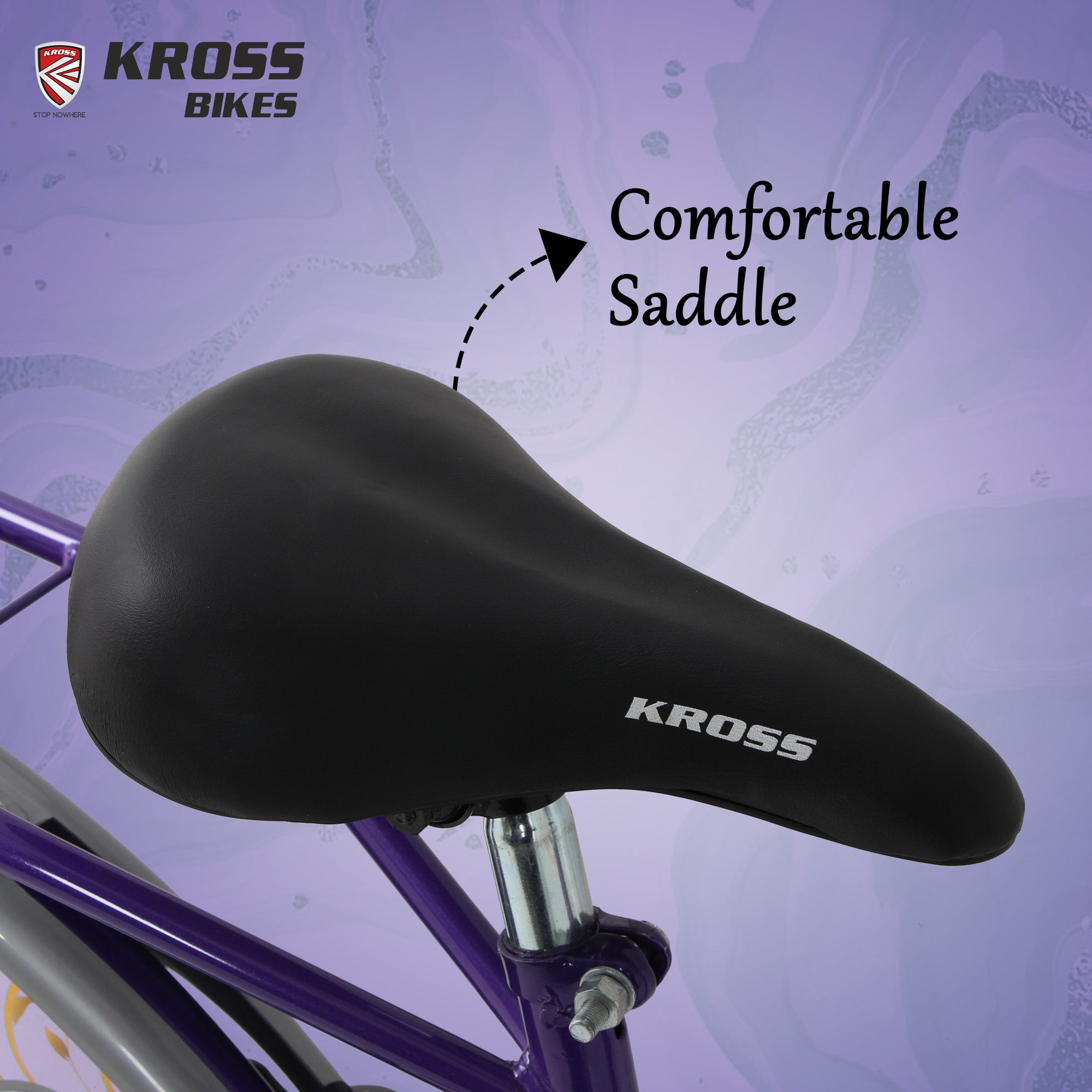 Kross Lilly 26T Purple Single Speed City Bicycle with Basket | Steel Frame