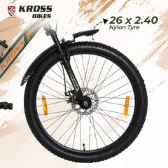 Kross 26T 21-Speed MTB Bicycle with Dual Disc Brakes & Suspension – Green