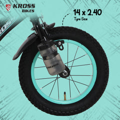 Kross Benzen Crush 14T Kids Cycle with Training Wheels, Back Rest & Bottle – Black