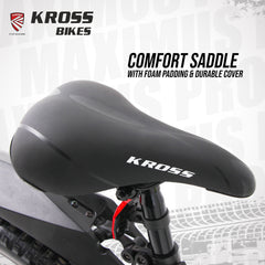 Kross Maximus Pro 26T Mountain Bike – 21-Speed Shimano/L-Twoo Tourney Drivetrain, TIG-Welded Steel Frame, Suspension Fork, Dual Disc Brakes, 2.40” Wide Tyres & Alloy Double-Wall Rims (Glossy Black)