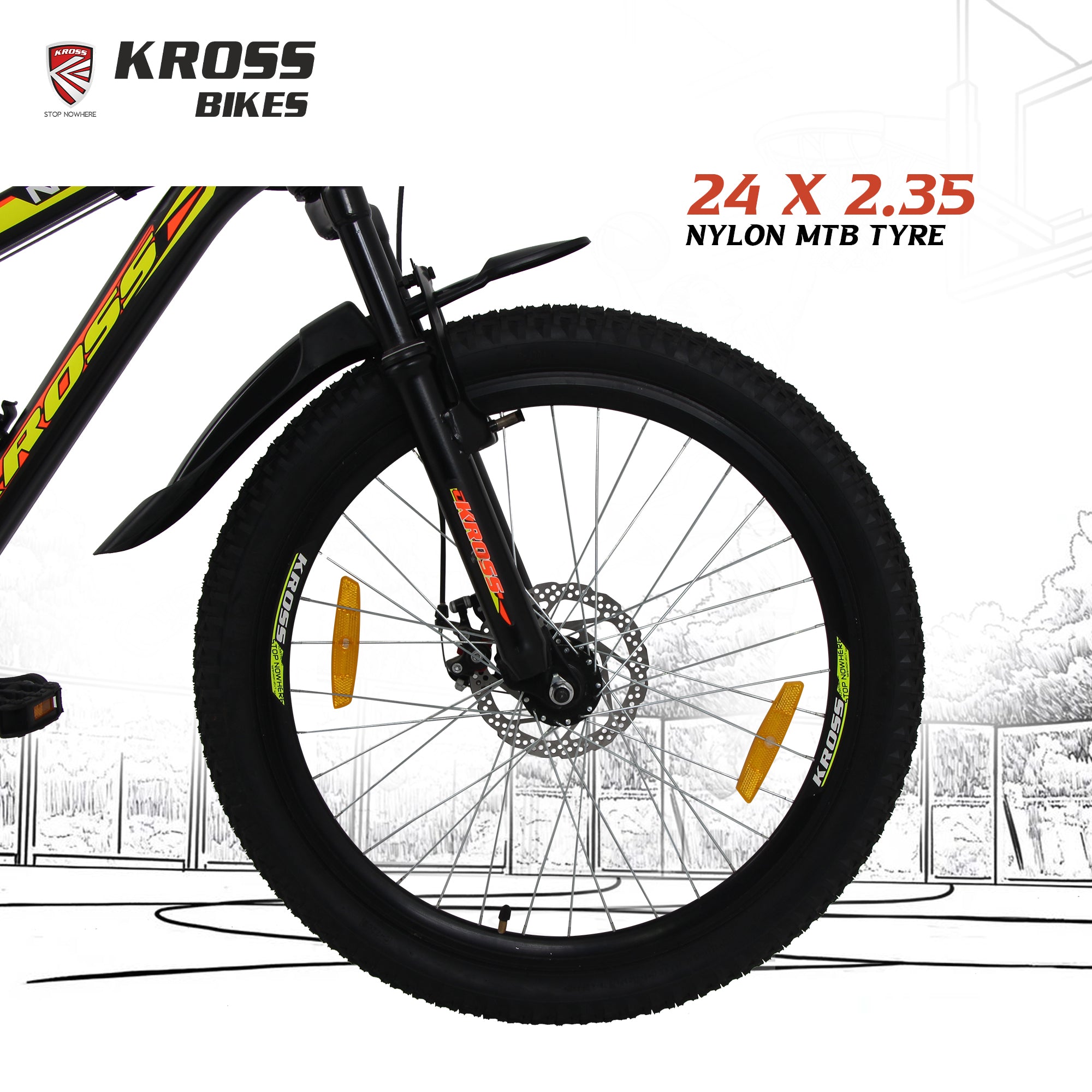 KROSS N-Spire 24T 21-Speed Mountain Cycle with Suspension Fork & Disc Brake – Matte Black