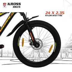 KROSS N-Spire 24T 21-Speed Mountain Cycle with Suspension Fork & Disc Brake – Matte Black
