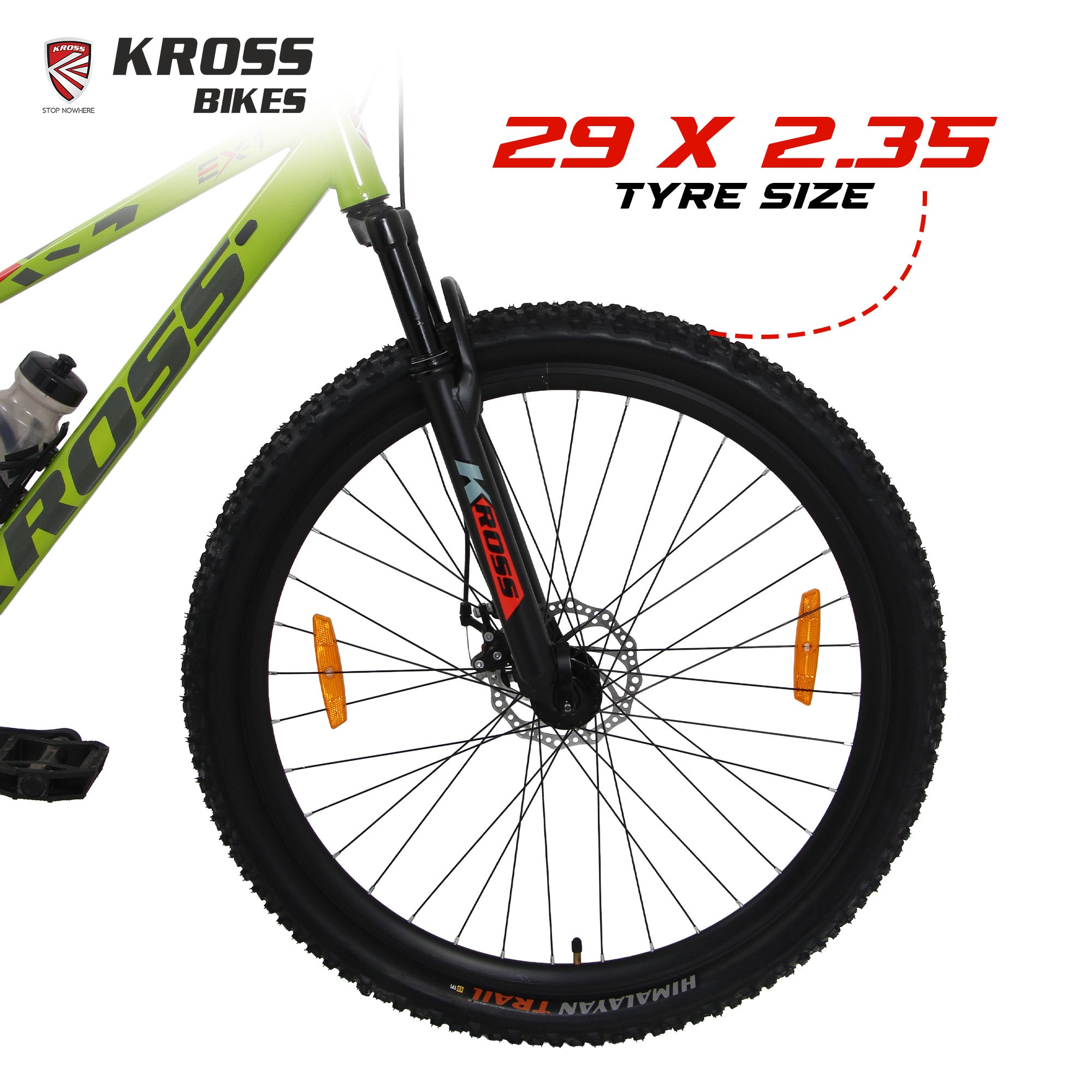 Kross EX-1 29T MTB Bicycle, 29 Inch Tyres, Front Suspension with Lockout, Dual 160mm Disc Brakes, Steel Frame, Single Speed