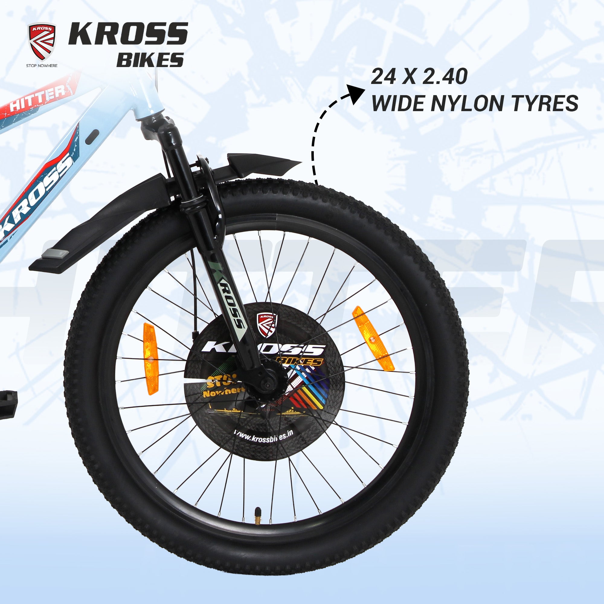 Kross Hitter 24T Mountain Bicycle for Kids (9–13 Years) with Dual Disc Brakes & Suspension Fork – Blue