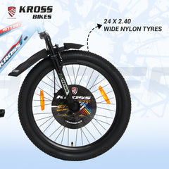 Kross Hitter 24T Mountain Bicycle for Kids (9–13 Years) with Dual Disc Brakes & Suspension Fork – Blue