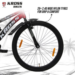Kross Colombia 26T IBC V-Brake Single Speed Bicycle with Mudguard & Bottle Cage (Red/Black)
