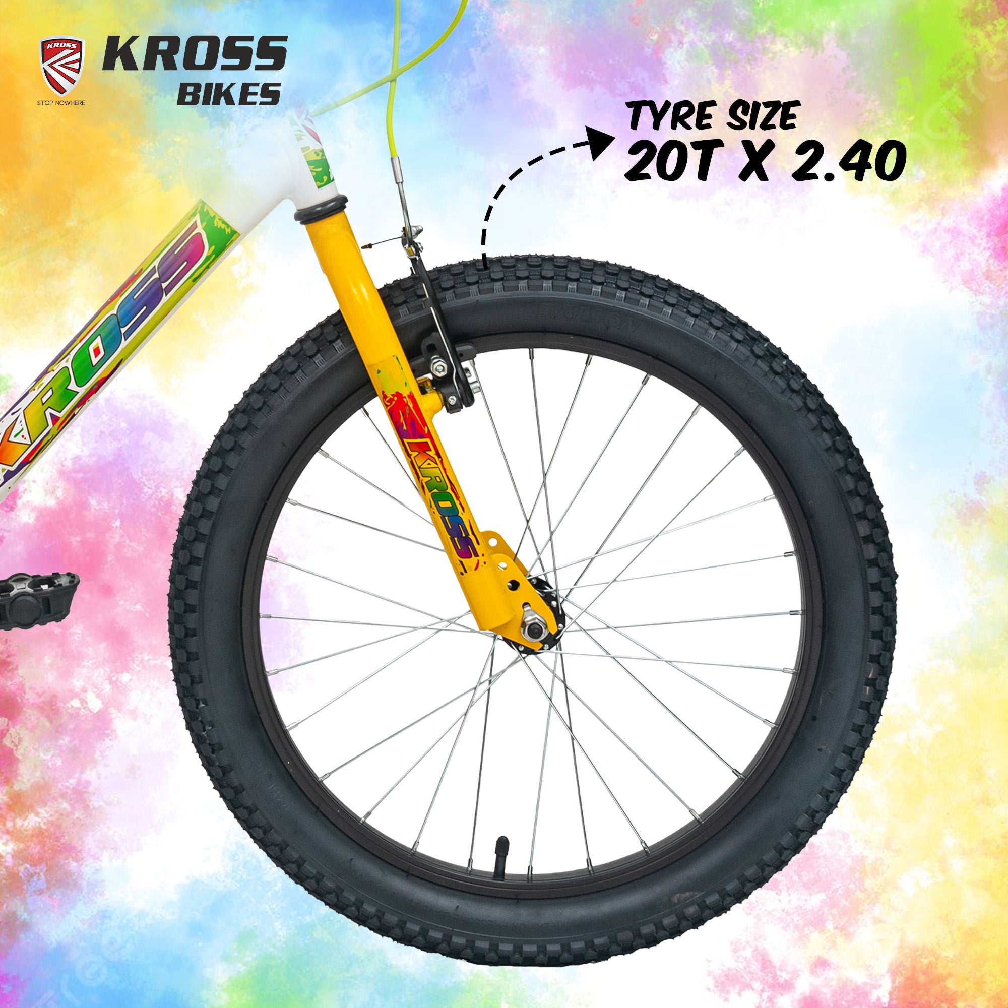 Kross Extreme 20T Single Speed Kids Bicycle with Steel Frame, V-Brakes & Alloy Rims