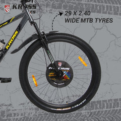 Kross Hitter 29T Mountain Bike – Single Speed, Dual Disc Brakes, Front Suspension, Alloy Rims, 29” Wheels (Grey)