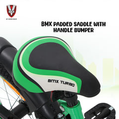 V Rock 16T BMX Turbo Green Kids Bicycle with Training Wheels & Coaster Brake