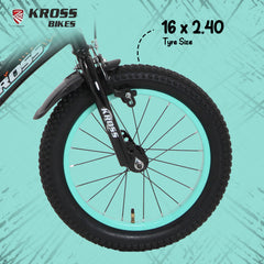 Kross Benzen Crush 16T Kids Cycle with Training Wheels, Back Rest & Bottle – Black