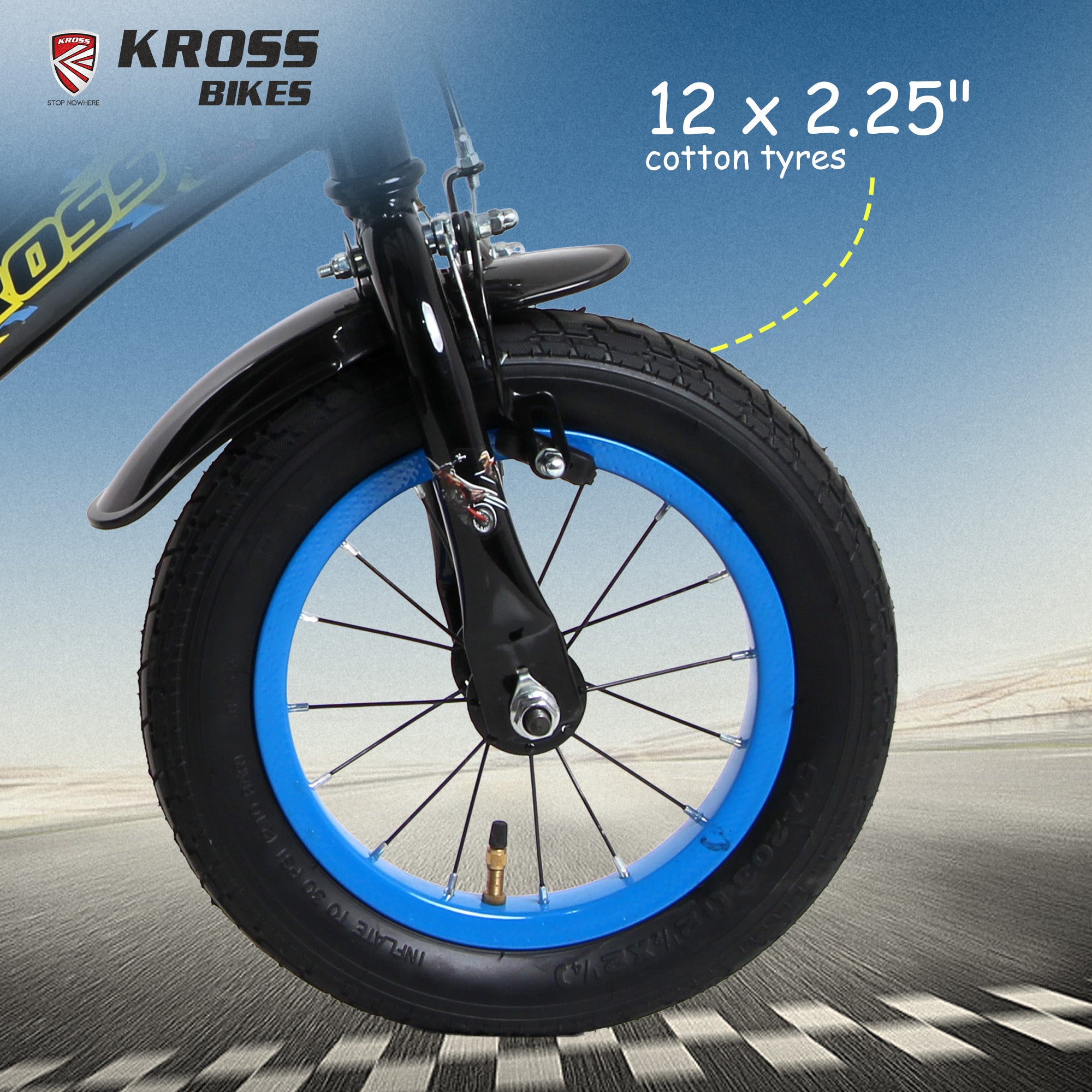 KROSS Crush Pro 12T Kids Bicycle for Age 3–5 Years | Height 85–105 cm | Single Speed | Glossy Black