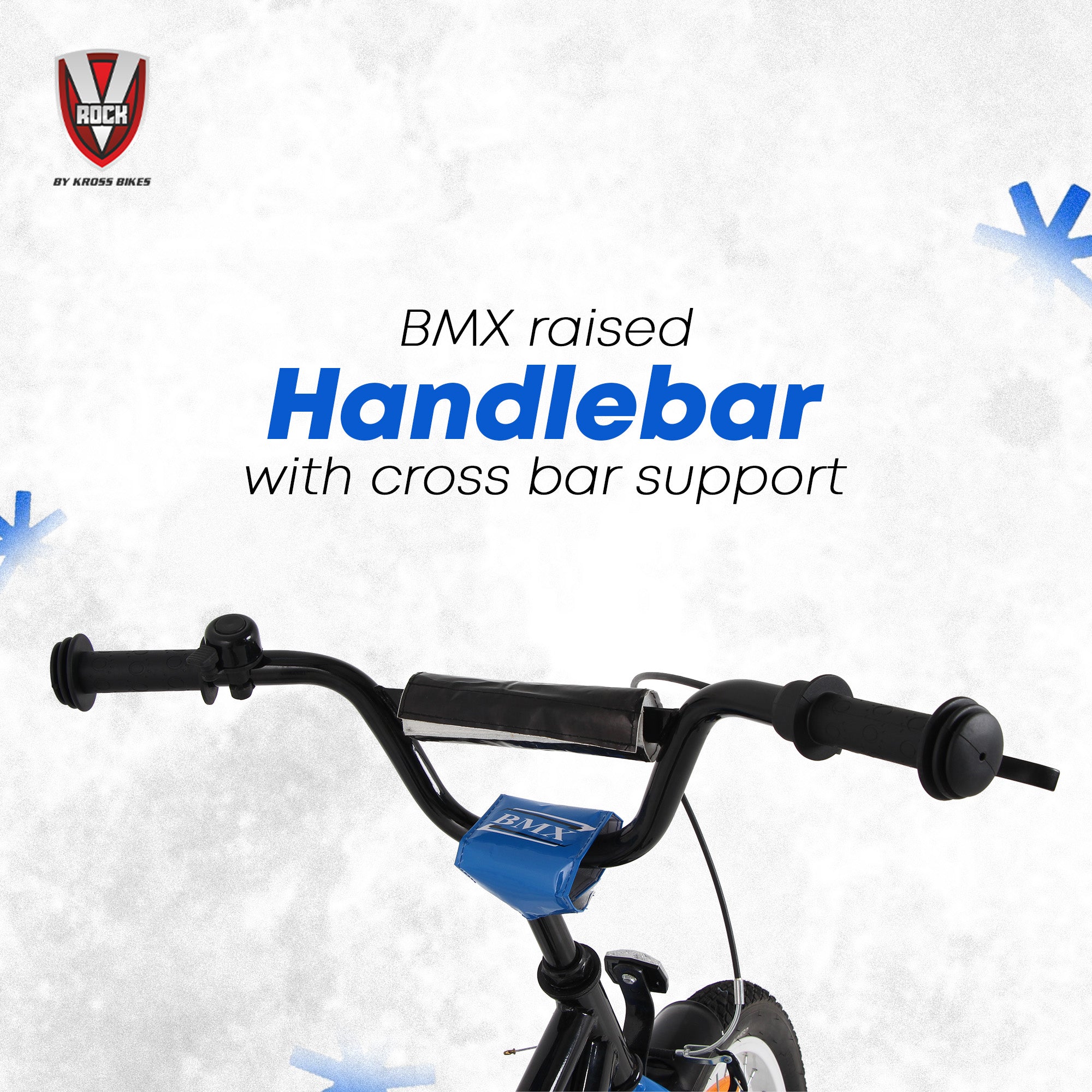 V Rock 20T BMX Fun Kids Bicycle | 20 Inch Wheels | Steel Frame | Coaster Brake | Black-Blue | Age 6-9 Years