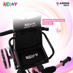 Kidjoy SS-100 Kids Tricycle for 1.5–4 Years with Parental Handle, Canopy & Safety Guard – Steel Frame (Pink)